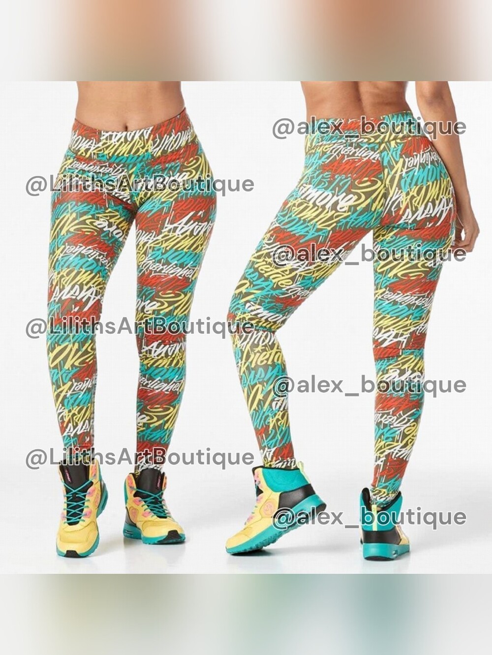 Zumba Be Love Leggings Teal Me Everything Size S (E038)
